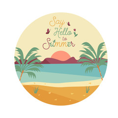 Fototapeta na wymiar Say Hello to Summer poster, banner