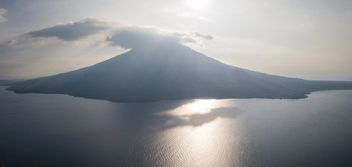 Fototapeta na wymiar Aerial View of Ile Ape Volcano on Pulau Lembata, Indonesia