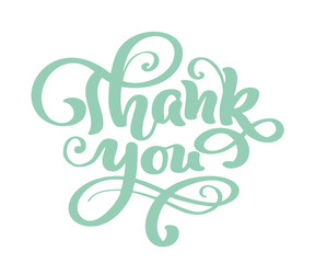 Thank you Hand drawn text. Trendy hand lettering quote, fashion graphics, vintage art print for posters and greeting cards design. Calligraphic isolated quote in black ink. Vector illustration