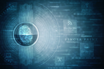 Obraz premium Fingerprint Scanning Technology Concept 2d Illustration