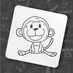 Chinese Zodiac monkey doodle drawing