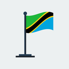 Flag Of Tanzania.Flag Stand. Vector Illustration