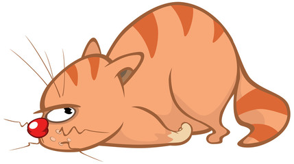  Illustration of a Cute Cat. Cartoon Character