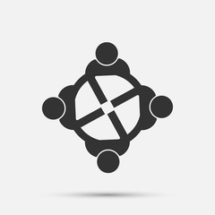 meeting room people logo.group of four persons in circle