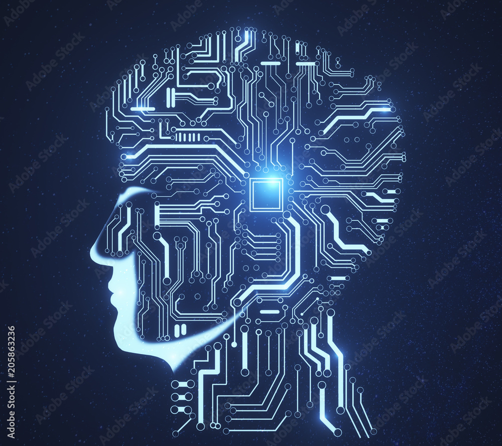 Poster artificial intelligence backdrop