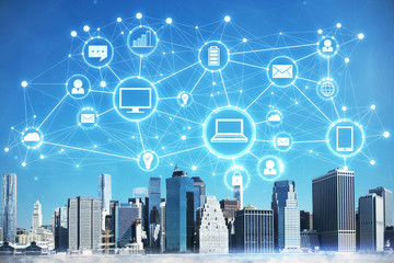 City with business interface