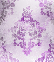 Vintage old paper texture Vector. Luxury baroque pattern wallpaper ornament decor. Textile, fabric, tiles. purple colors