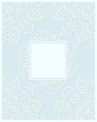 delicate background card with openwork frame