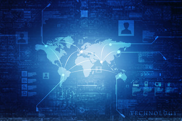 2d illustration technology background