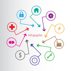 Vector infographic templates used for detailed reports. All 10 topics.