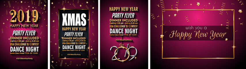 2019 Happy New Year Background for your Seasonal Flyers and Greetings Card