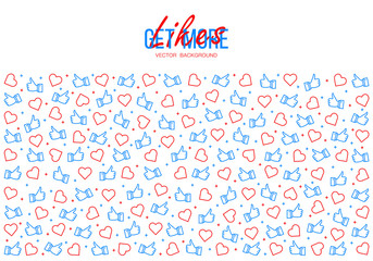 Get more likes background. stylish social for media concept.