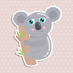 Cute koala bear vector illustration.