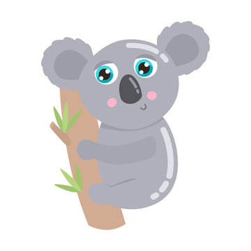 Cute koala bear vector illustration.