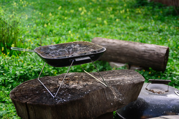 BBQ Barbecue Grill with charcoal