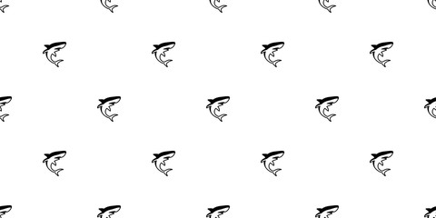 shark seamless pattern vector dolphin whale isolated ocean wave island background wallpaper