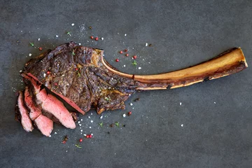 Türaufkleber Tomahawk rib beef steak © juefraphoto