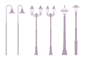 Silver retro street lamp