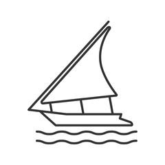 Sailing boat linear icon