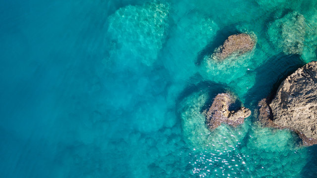 Fototapeta Aerial view on the sea. Beautiful natural seascape at the summer time