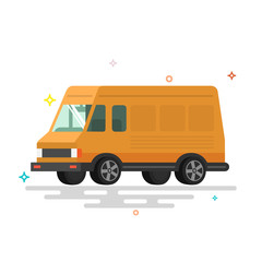 Vector illustration of cartoon delivery van.