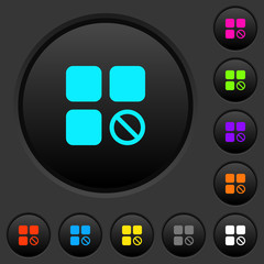 Component disabled dark push buttons with color icons