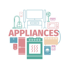 Household appliances web banner.