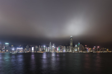 Hong Kong skyline and cityscape at night	