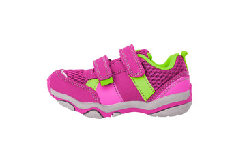 Pink children's sneakers.