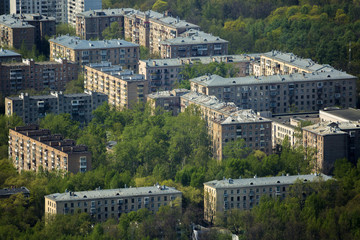Fototapeta na wymiar Architecture of the Moscow city from a height