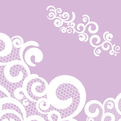 vector background with beautiful lace, white and lilac color
