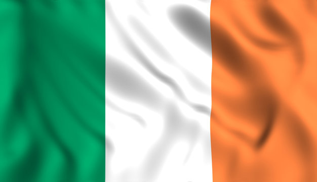 Flag ireland waving in the wind