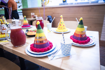 Attributes of children's holiday. Children's birthday party.