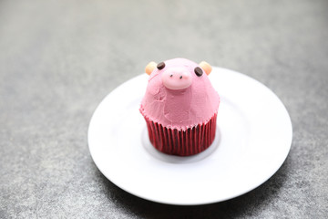 Fancy cupcake cute pig face