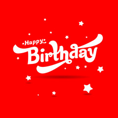 Happy birthday card in red and white