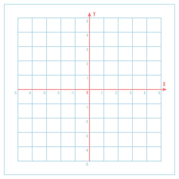 cartesian coordinate system on blue graph paper with coordinate axis stock vector adobe stock