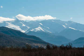Winter mountains landscape