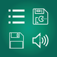 Outline interface 4 vector icons set. 4 icons page symbol for your web site design. logo, app, ui, illustration, eps10