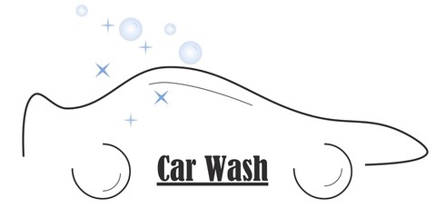 Car wash ilustration, car with bubbles