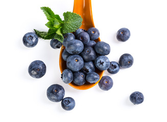 Blueberries isolated on white background