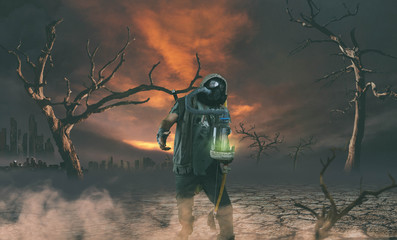 Nuclear post apocalypse survivors concept