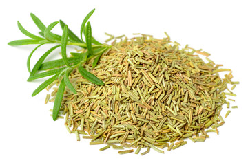 dried rosemary leaves isolated on white