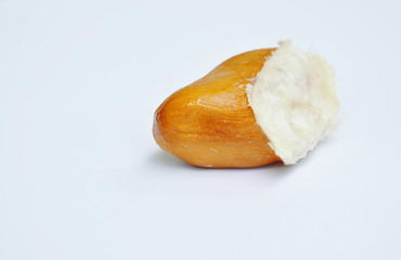 durian seed on white background