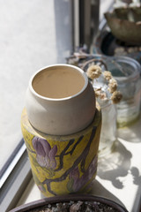 Pottery vases. Garden's pots.