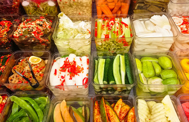Chinese street food, pickled vegetables