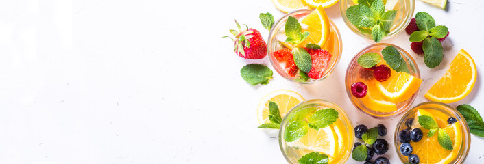 Cold summer drink assortment. 