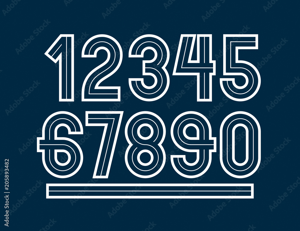 Poster vector retro regular numbers collection for use in logo design