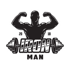 Vintage bodybuilding label template