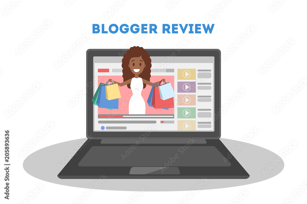 Poster blogger in computer.