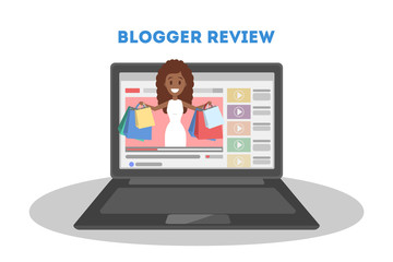 Blogger in computer.